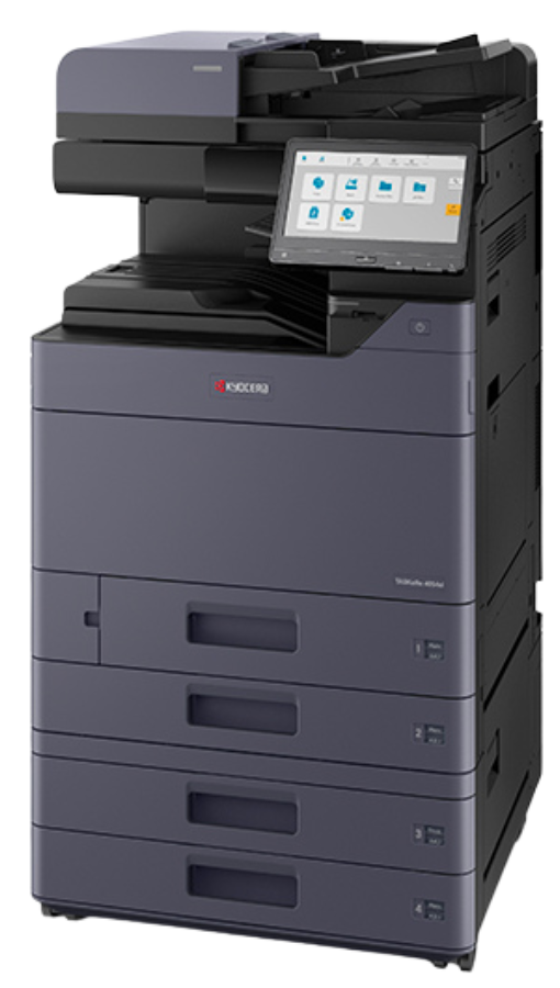 Kyocera multifunction printers displayed for office solutions.